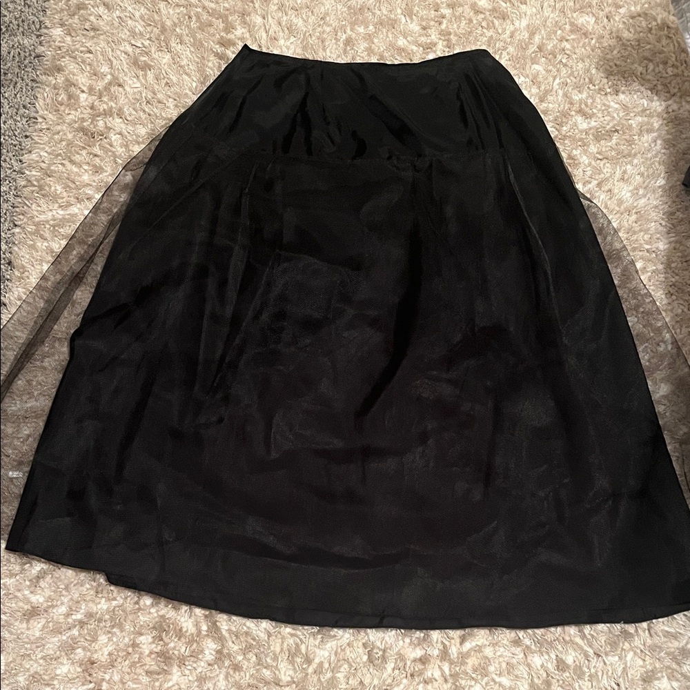 Madison Gray Tulle Midi Skirt, Size 16